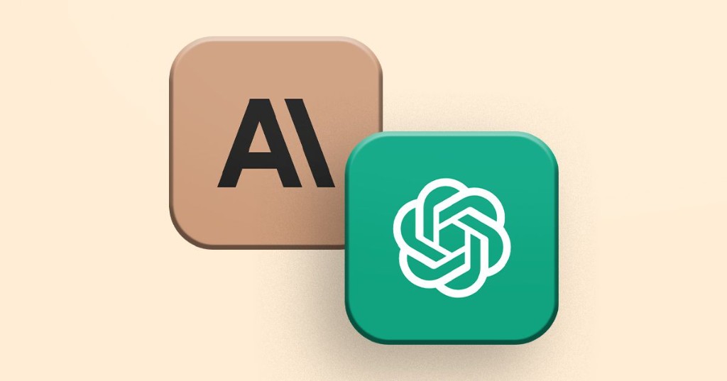 ChatGPT and Claude logos side by side on a dark background